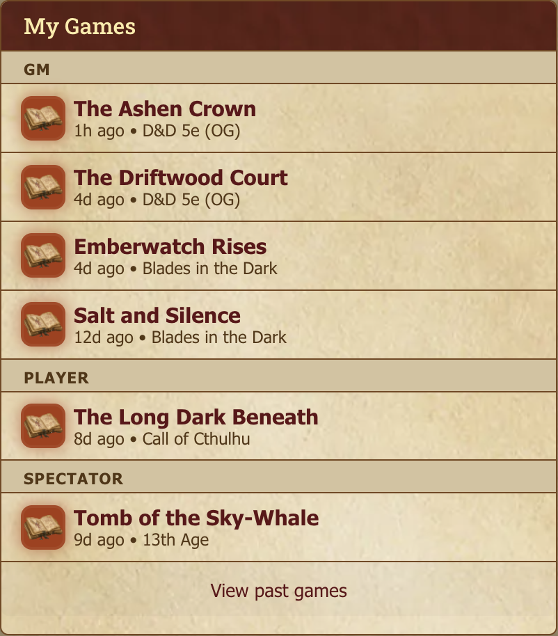 My Games sidebar with several games listed.